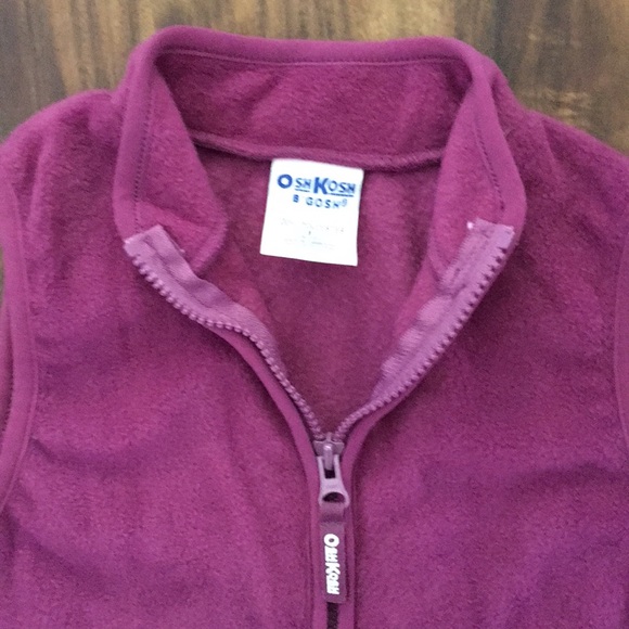 Osh Kosh Purple Floral Fleece Vest-6 - Picture 3 of 3